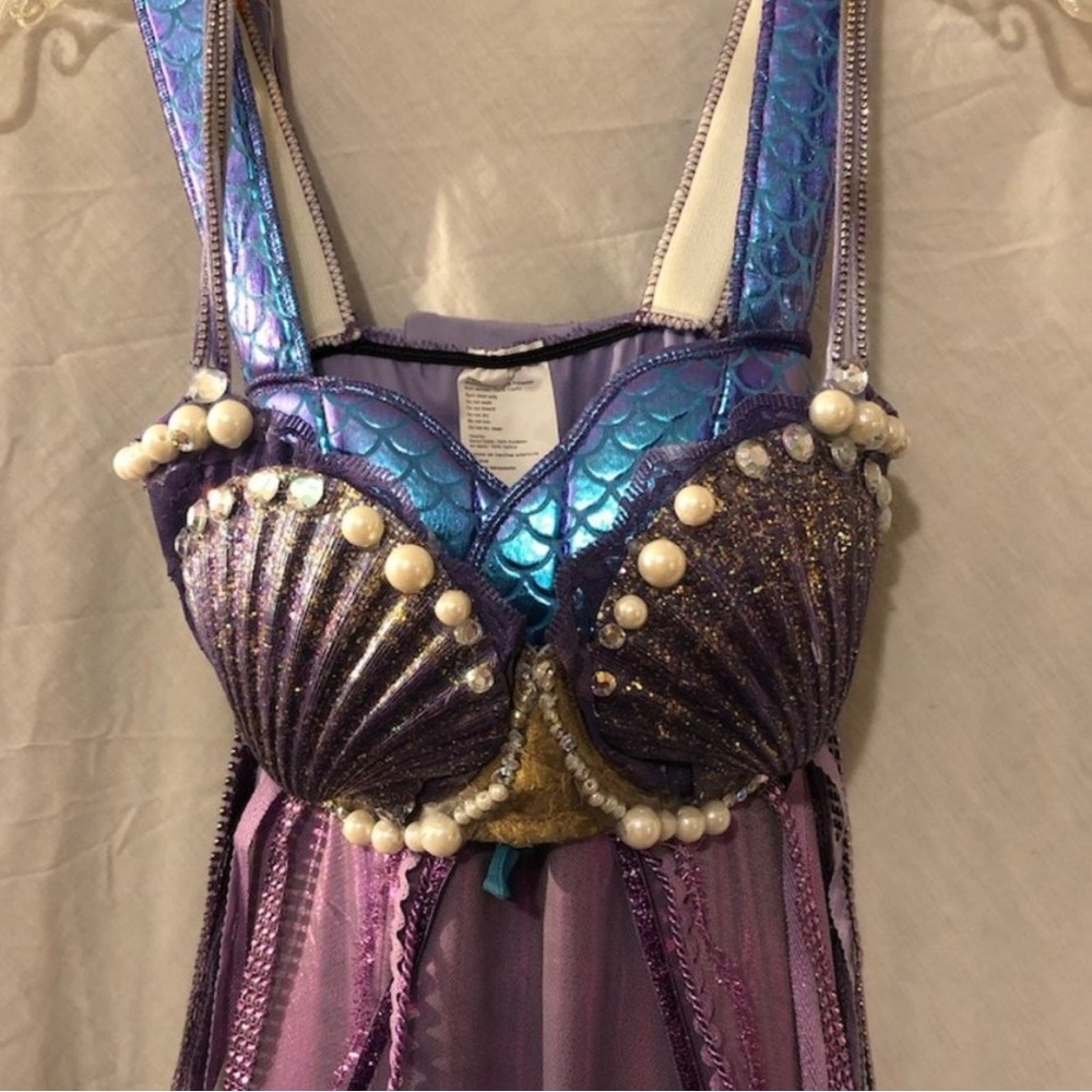 Mermaid Costume with real Shell Bra Top with Pearls and diamond gemstones